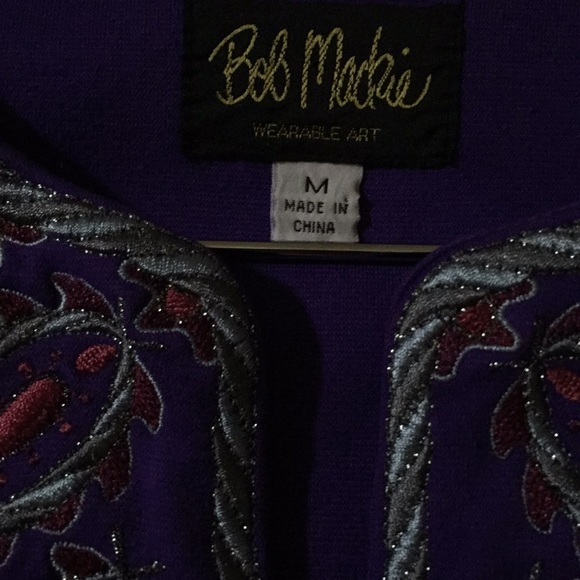 Bob Mackie Wearable Art Regal Purple Med Top NWOT - Picture 2 of 8